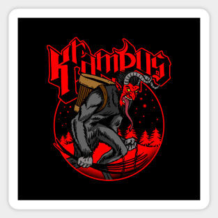 Krampus Ghost Metal Christmas Merry Krampus Band Parody Sticker